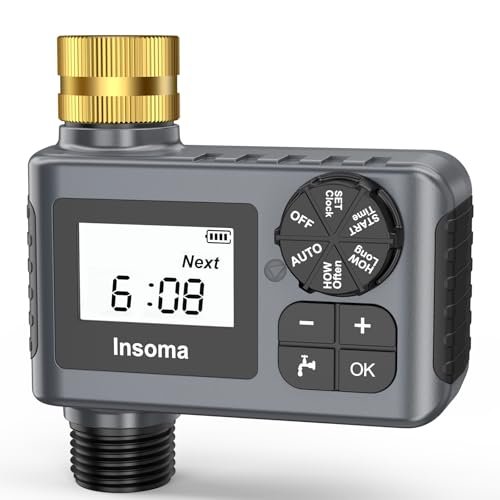 Water Timer for Outdoor Garden Hose, Hose Timer with Rain Delay/Manual Mode, Automatic Drip Irrigation Controller System for