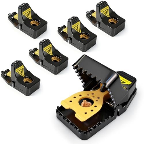 6-Pack Mouse Traps, Small Mouse Trap Indoor for Home, High Sensitive Mice Traps, Easy & Quick-Set Mousetrap, Reusable Rat