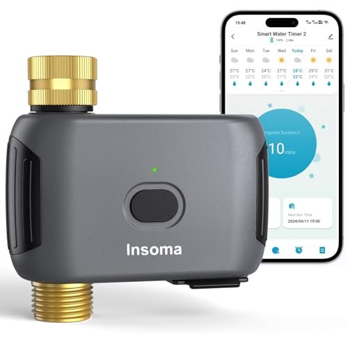 Insoma WiFi Water Timer for Garden Hose, Smart Sprinkler Timer, APP Remote Control WiFi Hose Timers, Voice Control with
