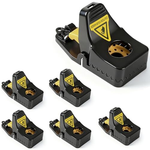 6 Pack Mouse Traps, Small Mouse Trap Indoor for Home, Mice Traps Snap High Sensitive, Easy & Quick-Set Mousetrap, Reusable
